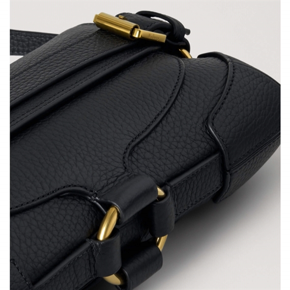 Mulberry Lennox Shoulder Bag, Black Heavy Grain